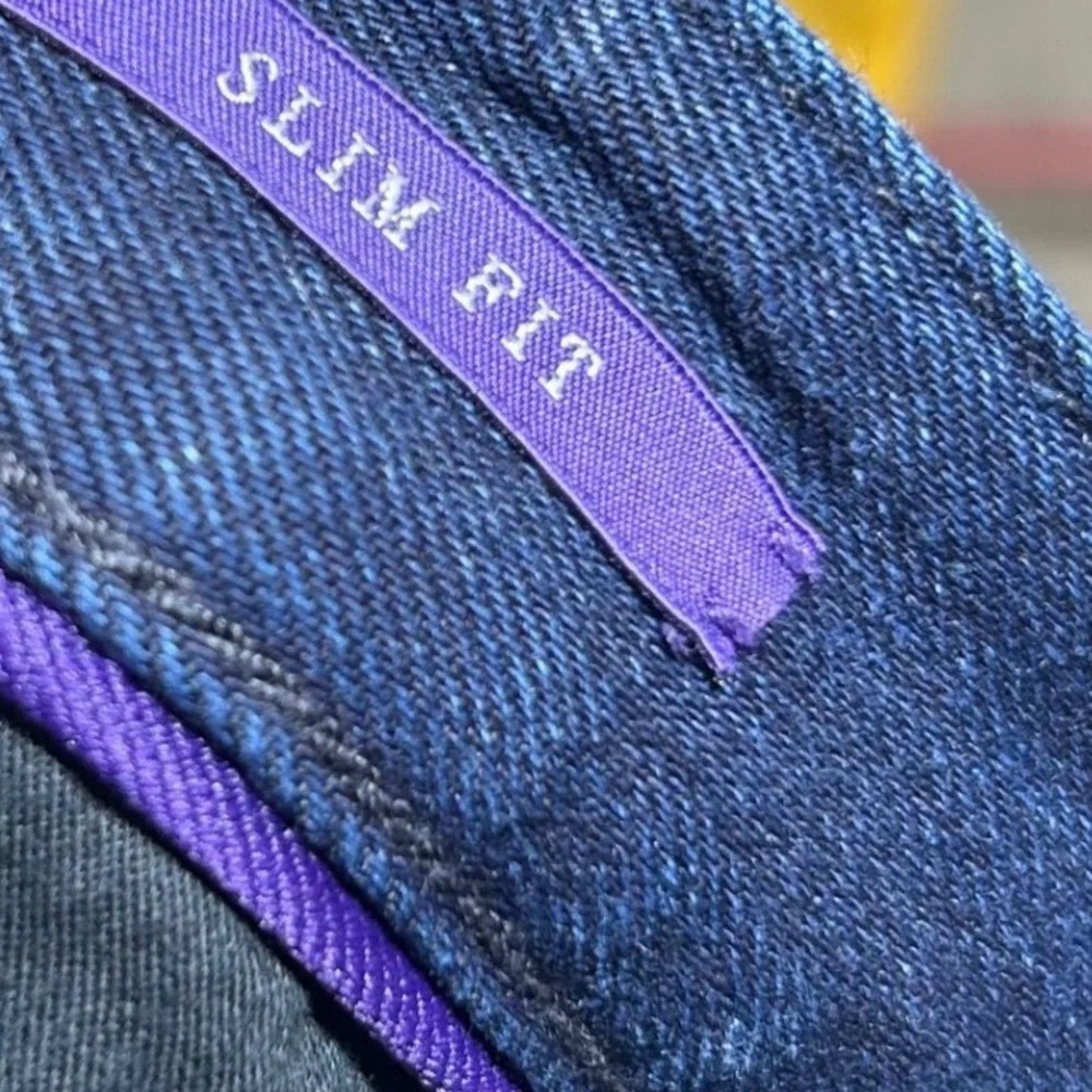 Ralph Lauren Purple Label Slim Fit Jeans Mens 32x24 Dark Indigo Blue Made Italy